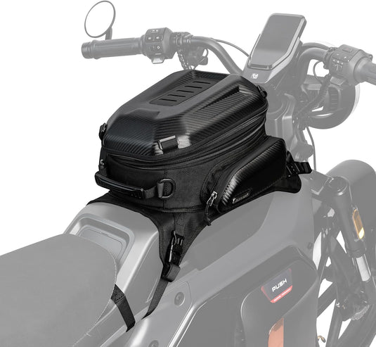 Rhinowalk Motorrad Tankrucksack Tanktasche Hartschale Wasserdicht Erweiterbar 15-18L Motorrad Sitz Aufbewahrungstasche Motorrad Tasche Gepäcktasche Rucksack carbon