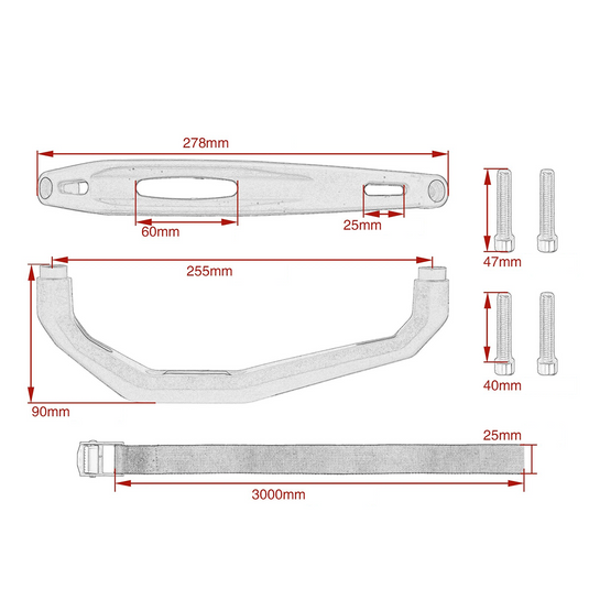 Passagier handgrepen passend voor Yamaha Tenere 700 19-24 PHB-MOTO duo handgreep