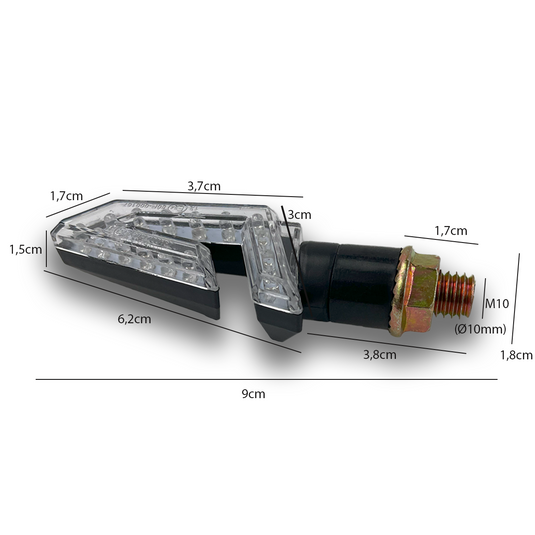 LED-knipperlichten motorfiets PHB-MOTO Bliksemknipperlichten met E-keurmerk 2 stuks