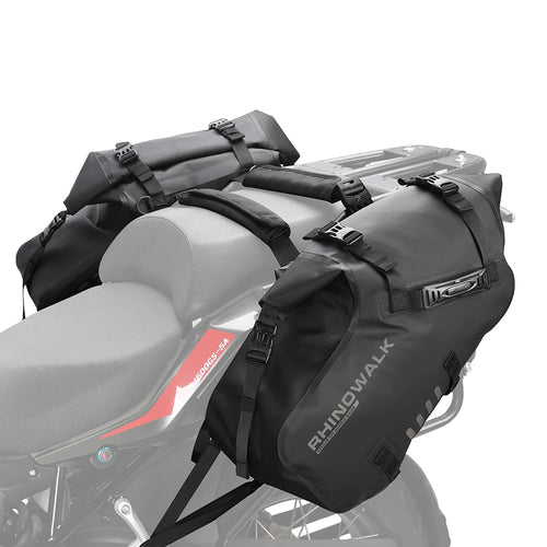 Rhinowalk Motorrad Satteltasche 28L (14L*2) Wasserdicht Motor Seitentasche Gepäcktasche Hecktasche Hinterradtasche