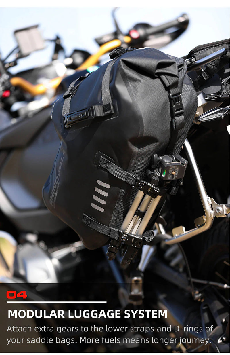 Laad de afbeelding in de galerijviewer, Rhinowalk Motorrad Satteltasche 28L (14L*2) Wasserdicht Motor Seitentasche Gepäcktasche Hecktasche Hinterradtasche
