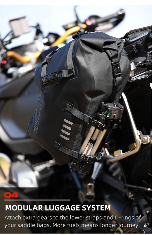 Rhinowalk Motorrad Satteltasche 28L (14L*2) Wasserdicht Motor Seitentasche Gepäcktasche Hecktasche Hinterradtasche