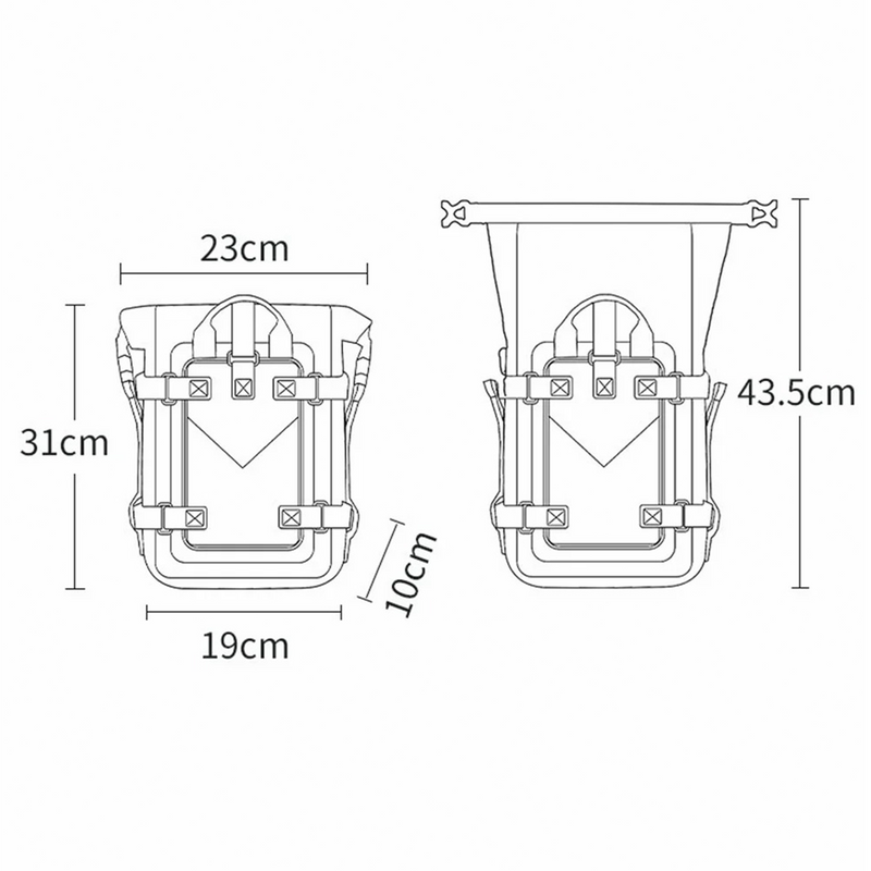 Chargez l&#39;image dans la visionneuse de la galerie, 2x sac crash bar 6L pour moto crash bar paire étanche noir
