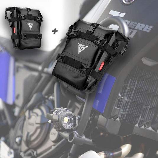 2x sac crash bar 6L pour moto crash bar paire étanche noir